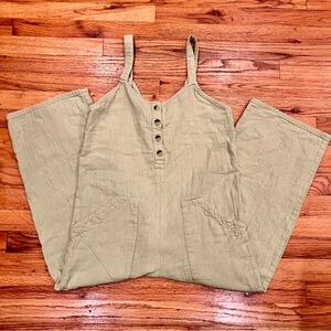 Billabong Women’s Stargazer Green 100% Cotton Crop Overall Beach Cover Up M